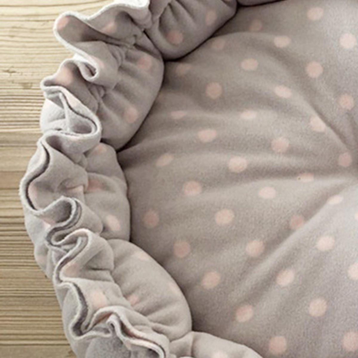 Comfy Pet Dog Cat Bed Adjustable Mat Warm Sleeping Light Grey Dot