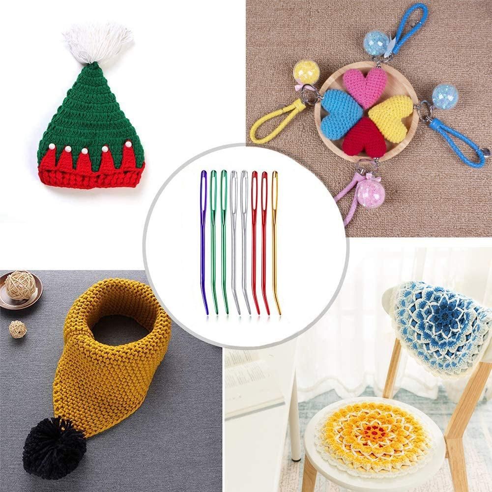 8PCS Yarn Needle,Bent Needles for Crochet Large Eye Darning