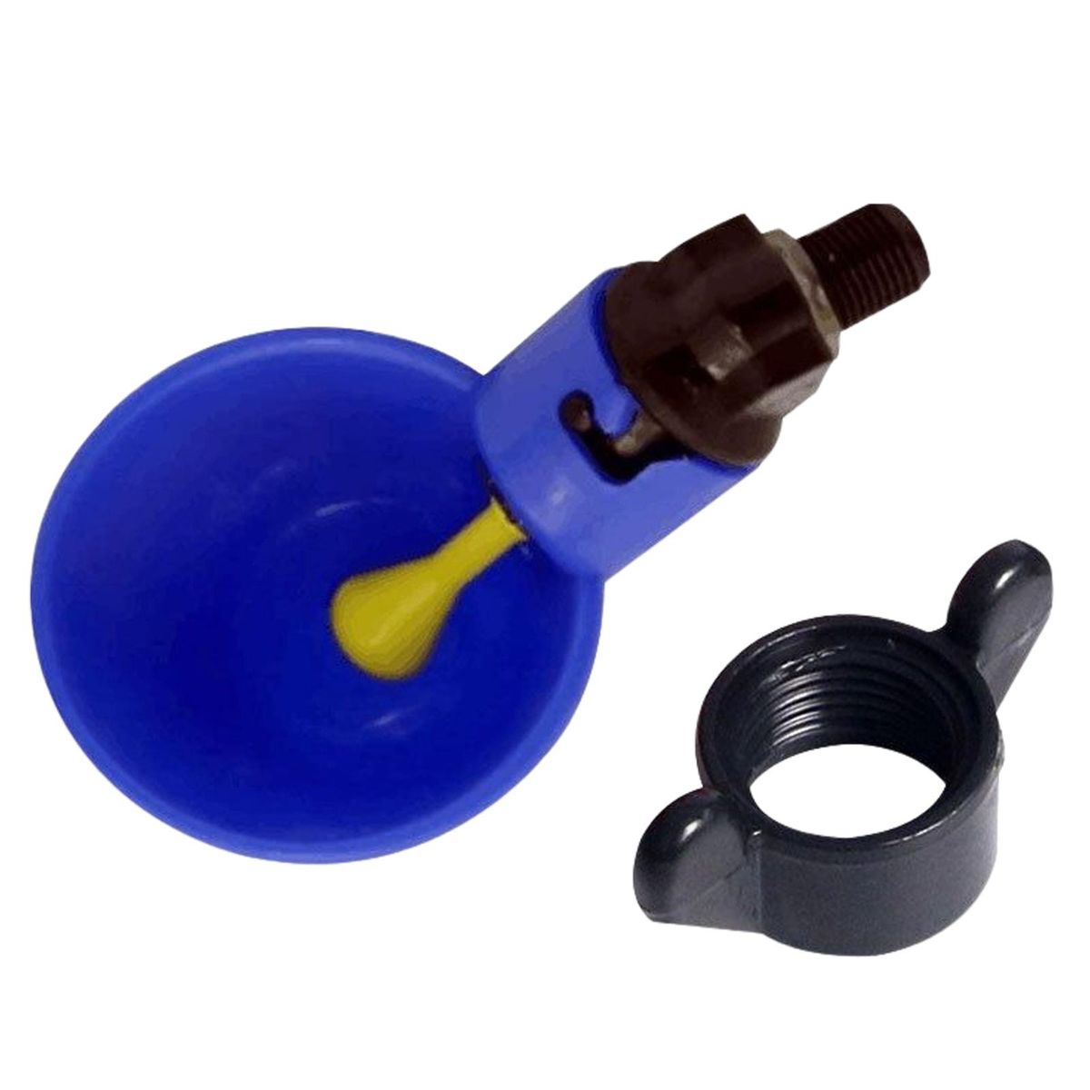 Chicken Drinking Cup Automatic Nipples Drinker Feeder Blue With Screw