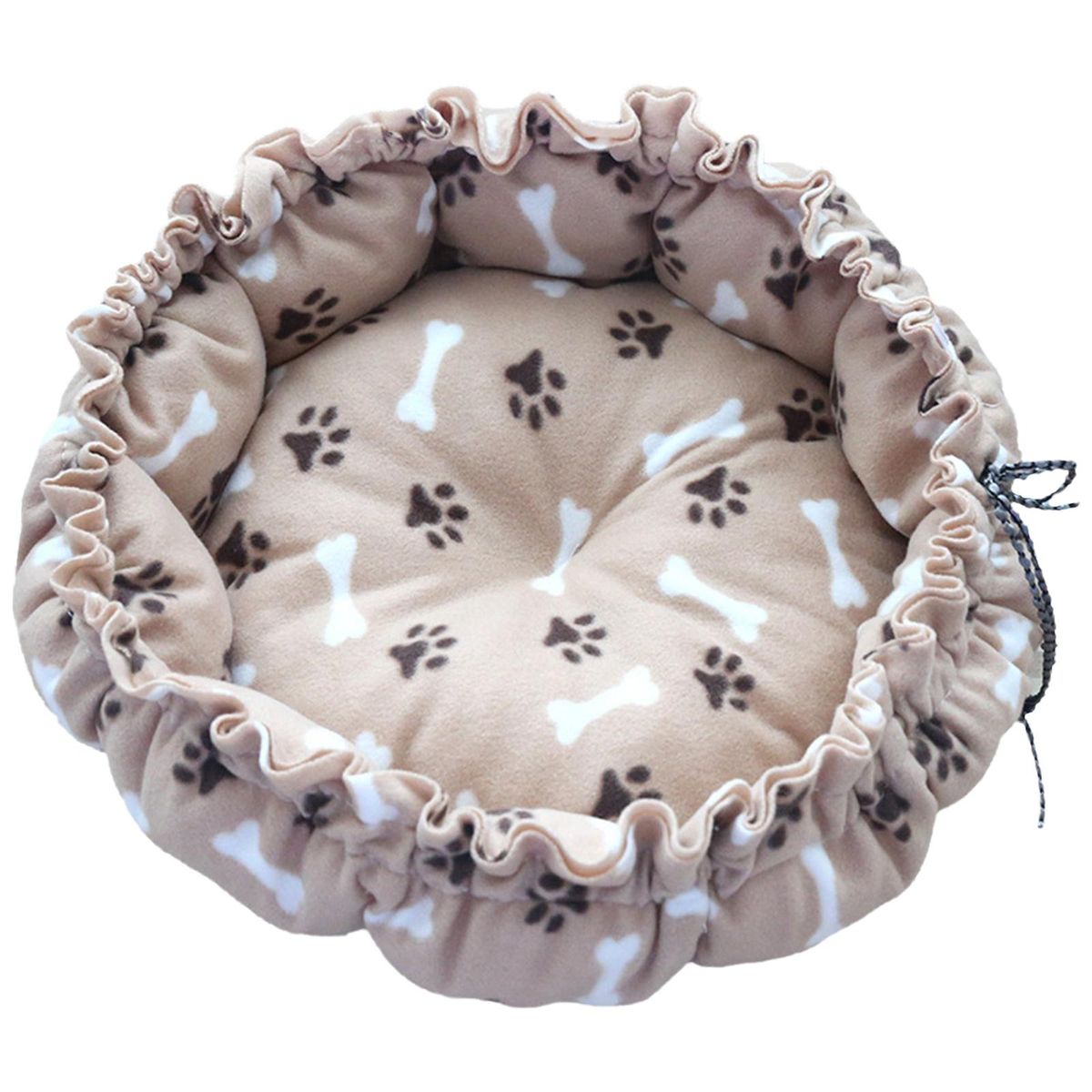 Pet Dog Cat Bed Mat Warm Adjustable Brown Paw Print