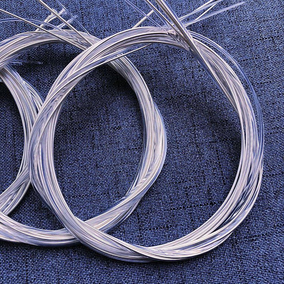 MT Classical Guitar Strings 6pcs/set Silver-Plated Copper Clear Nylon Strings-White