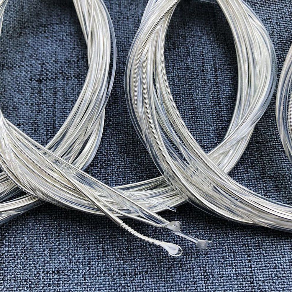 MT Classical Guitar Strings 6pcs/set Silver-Plated Copper Clear Nylon Strings-White