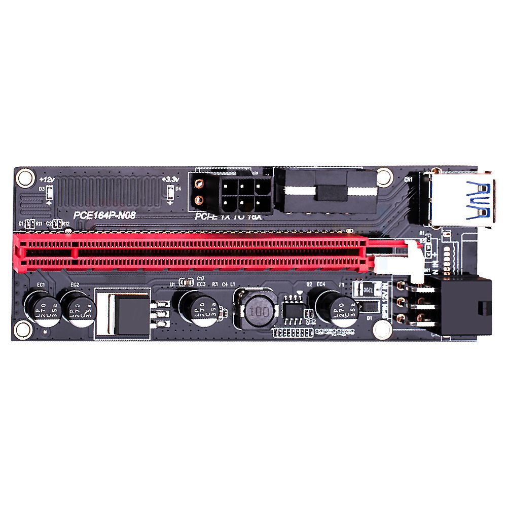 1/2/4Pcs PCI-E Pcie Riser 009S Express 1X 4x 8x 16x Extender Riser Dual 6Pin PCI E Adapter Card SATA 15pin For BTC Miner