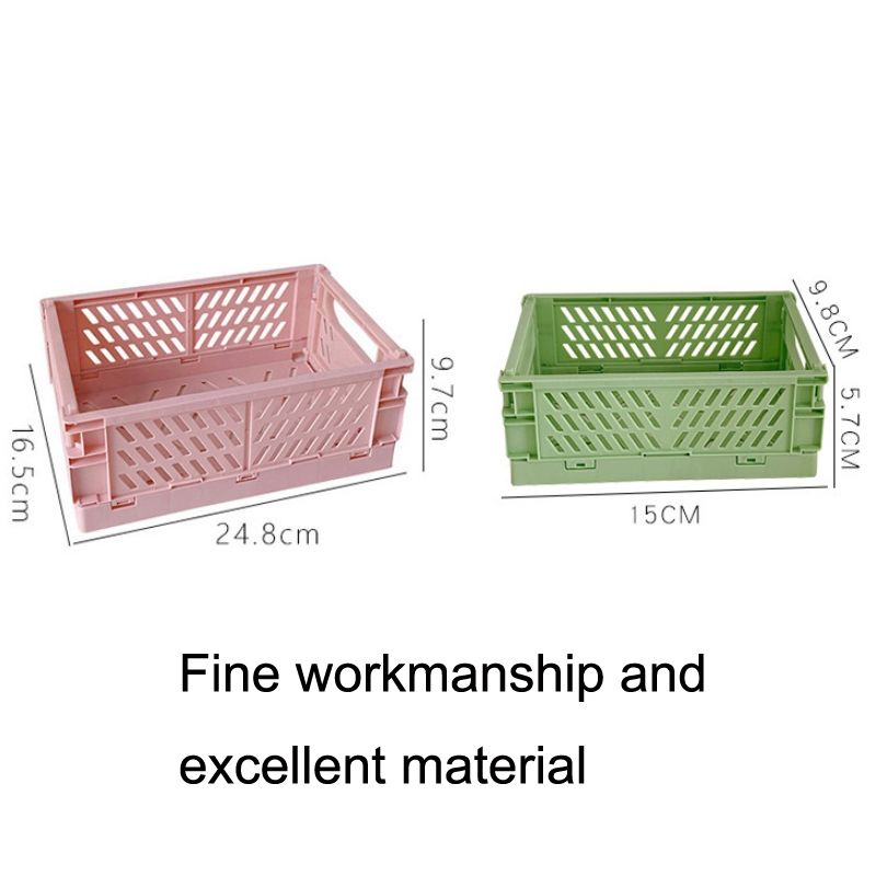 3 PCS Folding Plastic Storage Box, Size: Large (Lake Blue)