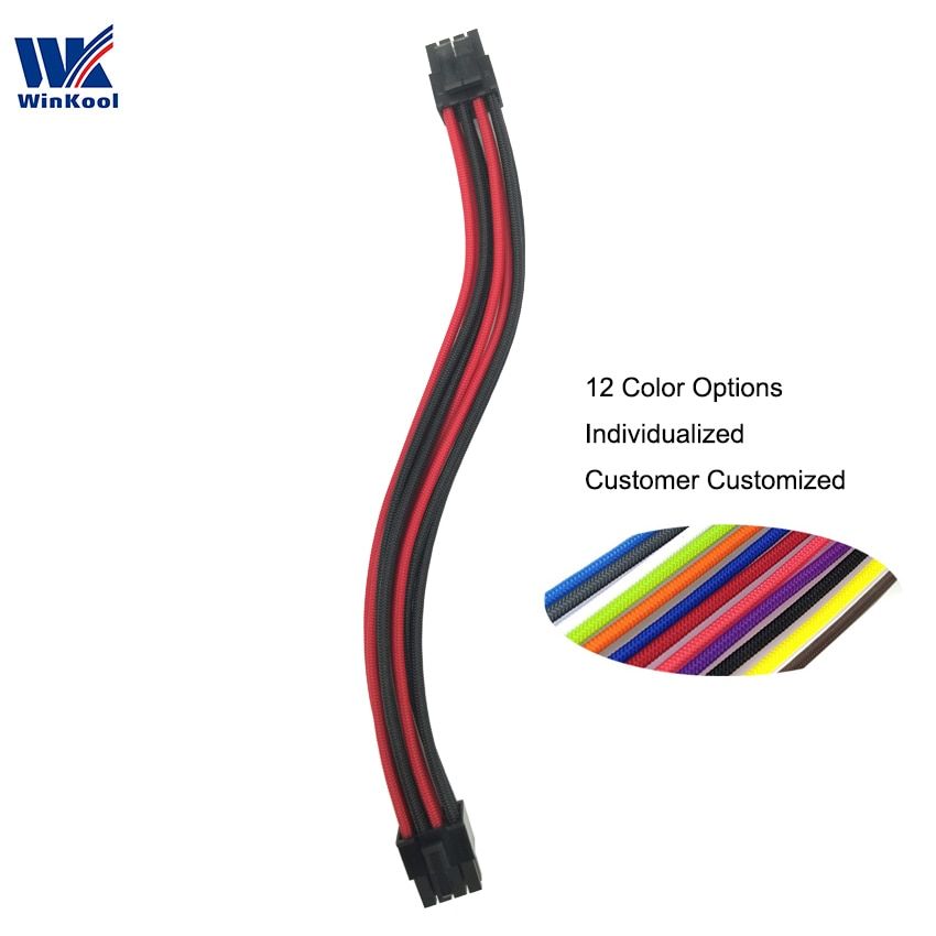WinKool Multi-color Options  Individually CPU 8Pin Male Type 3/4 Sleeved Cable For Corsair PSU All AXi HXi RMi RMx RM SF Series