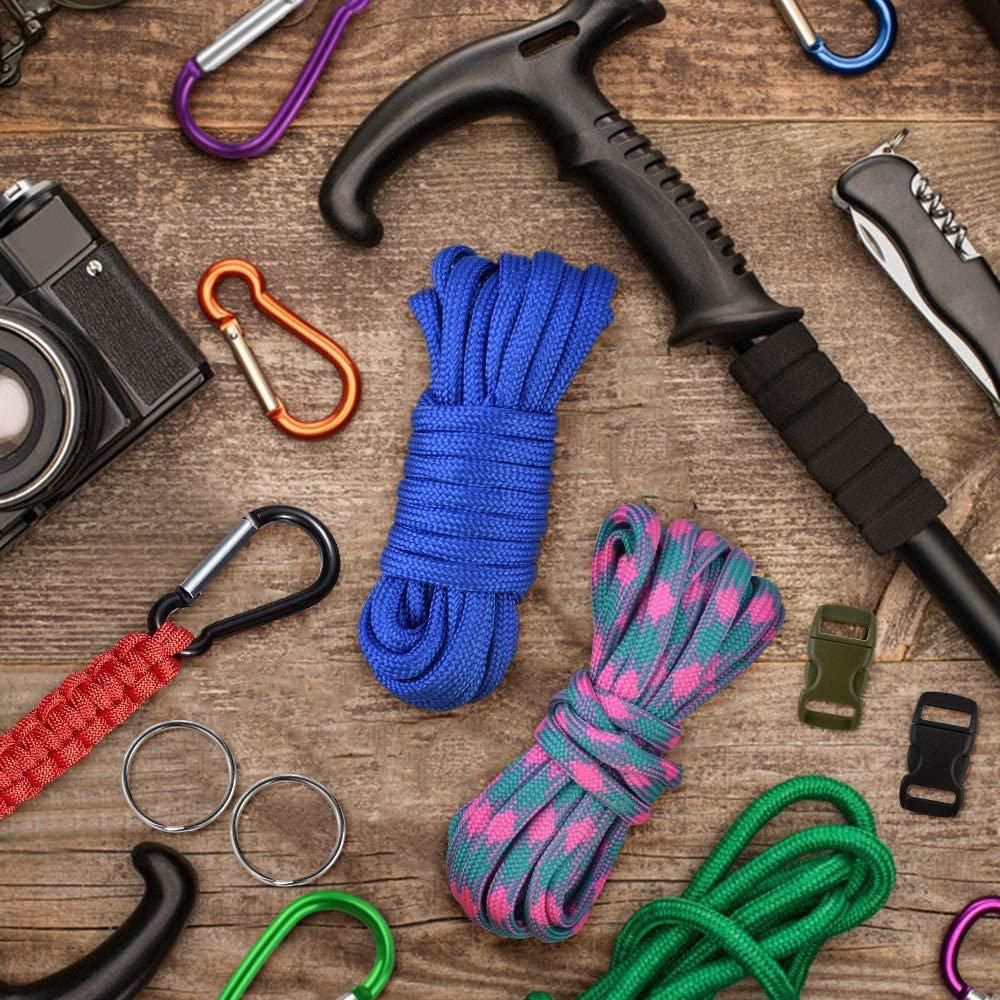 Paracord Set -26 Pcs Multifunctional 550 Nylon Paracord,Includes Rope Buckle and Sewing Needle,for Making DIY Bracelets