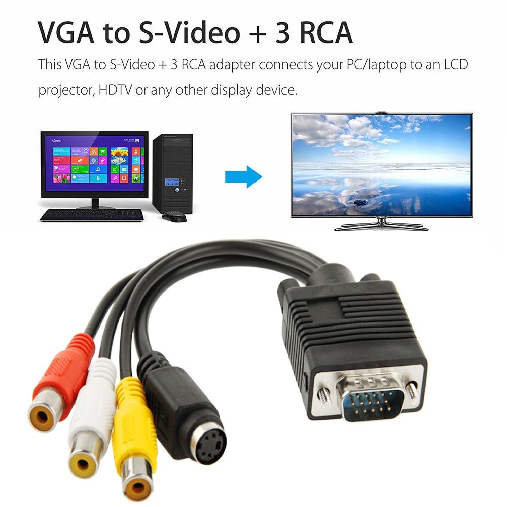 VGA To S-Video AV TV Converter Cable Adapter