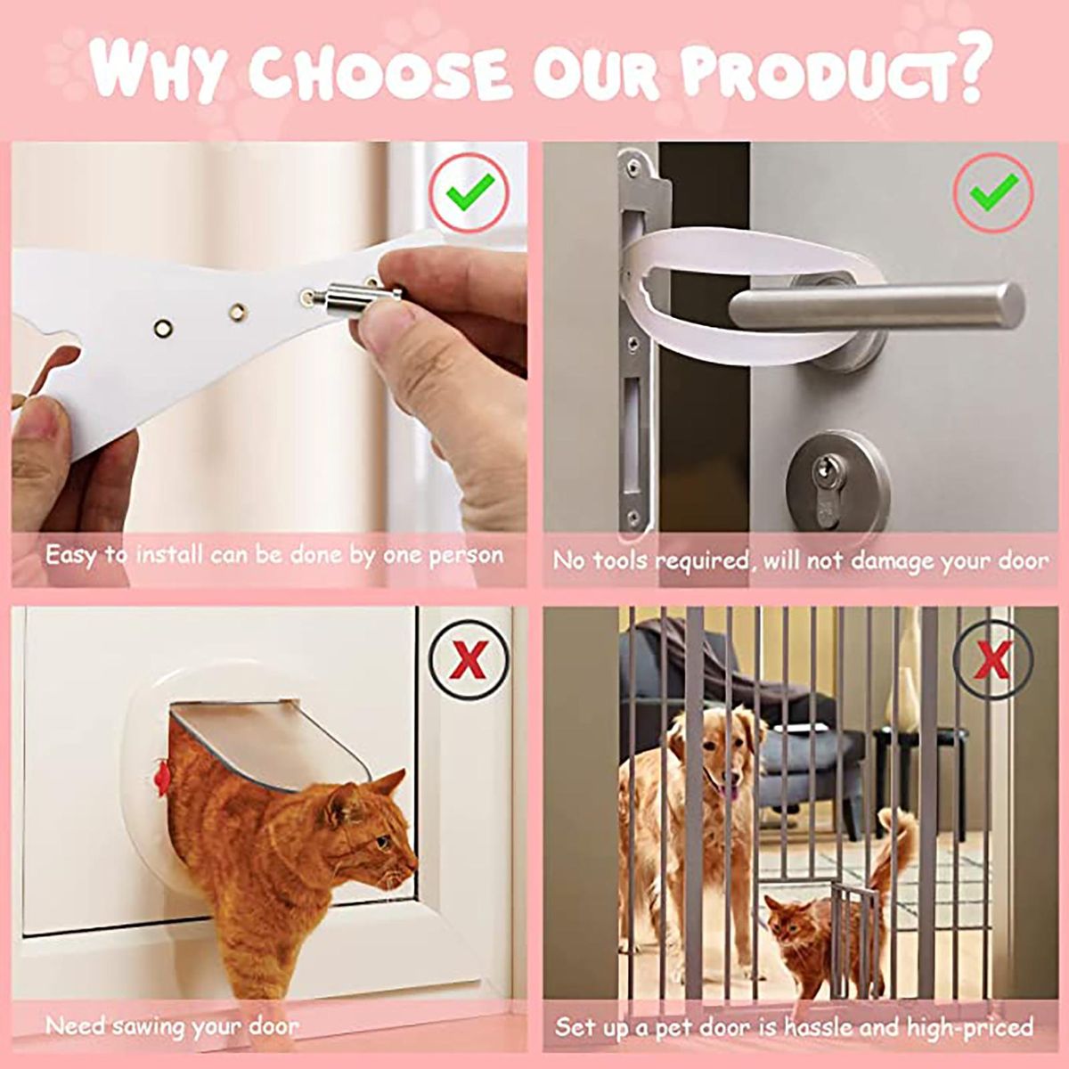 Cat Door Stopper No Measuring Cat Door Stopper Latch White
