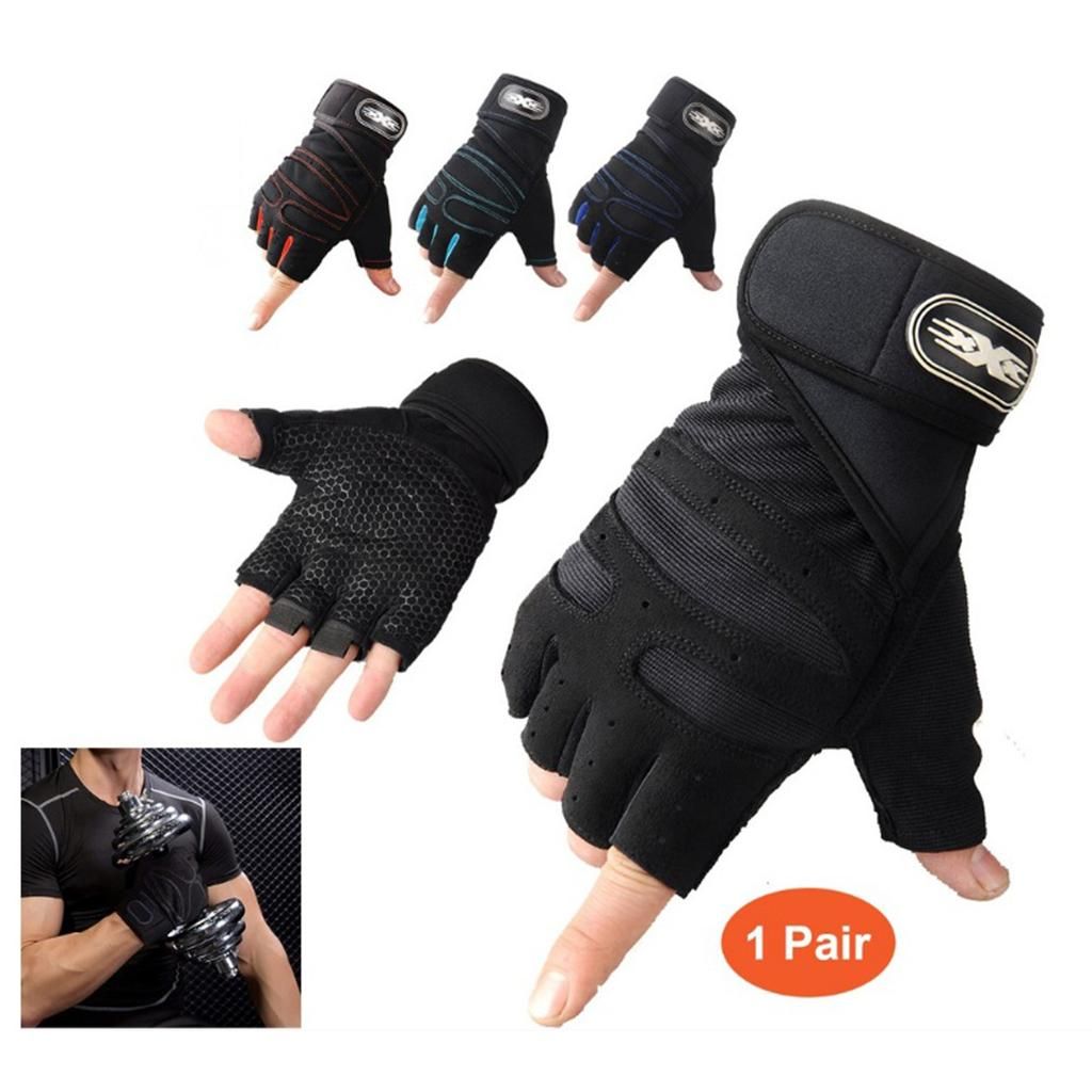 1 Pair Men's Gym  Sports Exercise Weight Lifting Black+Orange XL