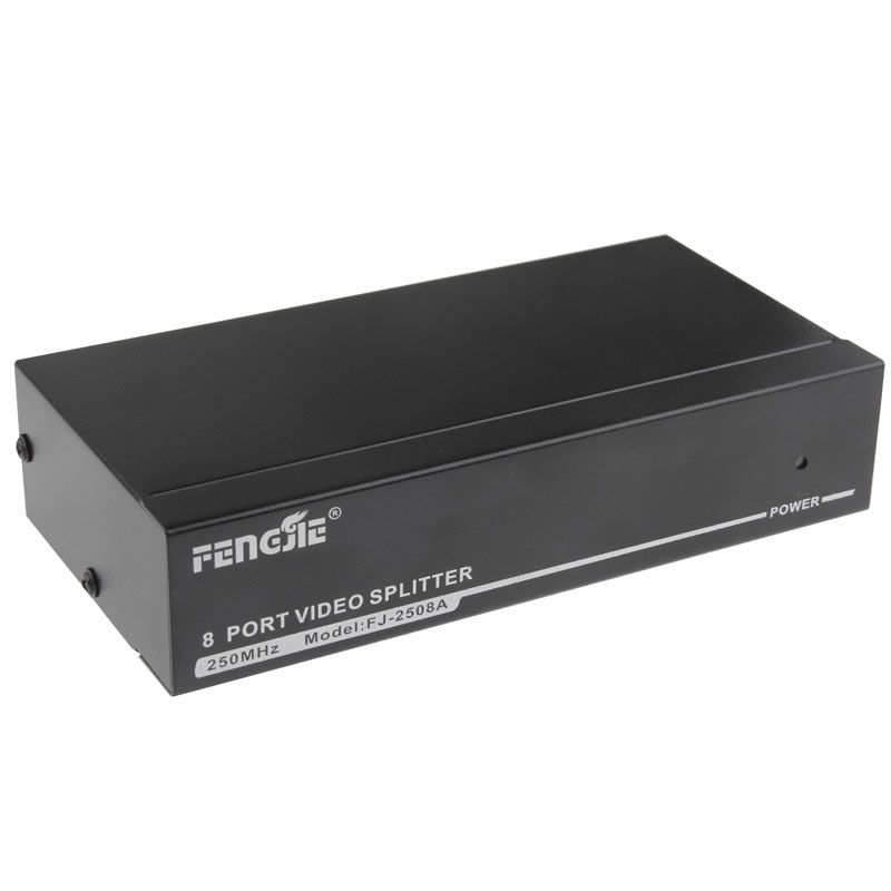 FJ-2508A 8 Port VGA Video Splitter High Resolution 1920 X 1440 Support 250MHz Video
