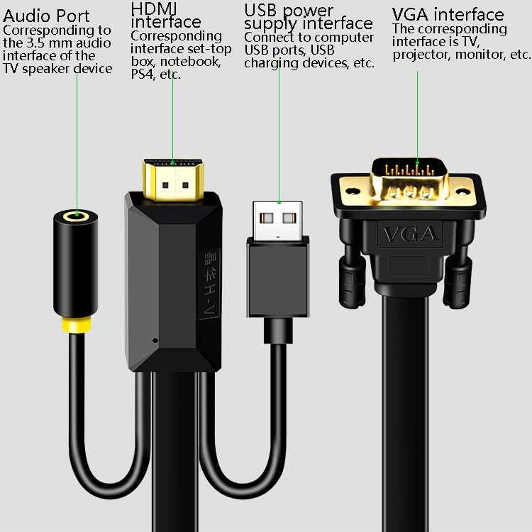 10m HDMI To VGA Cable