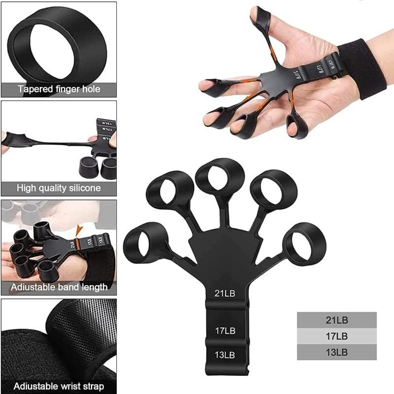 1pcs Silicone Gripster Grip Strengthener Finger Stretcher Hand Grip Trainer