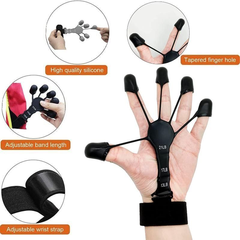 1pcs Silicone Gripster Grip Strengthener Finger Stretcher Hand Grip Trainer