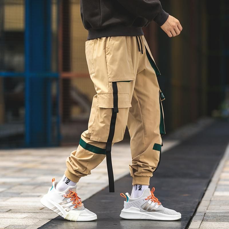 Bombaching Pants with Mens Ribbons Street Clothing With Multiple High Quality New Quality Pockets