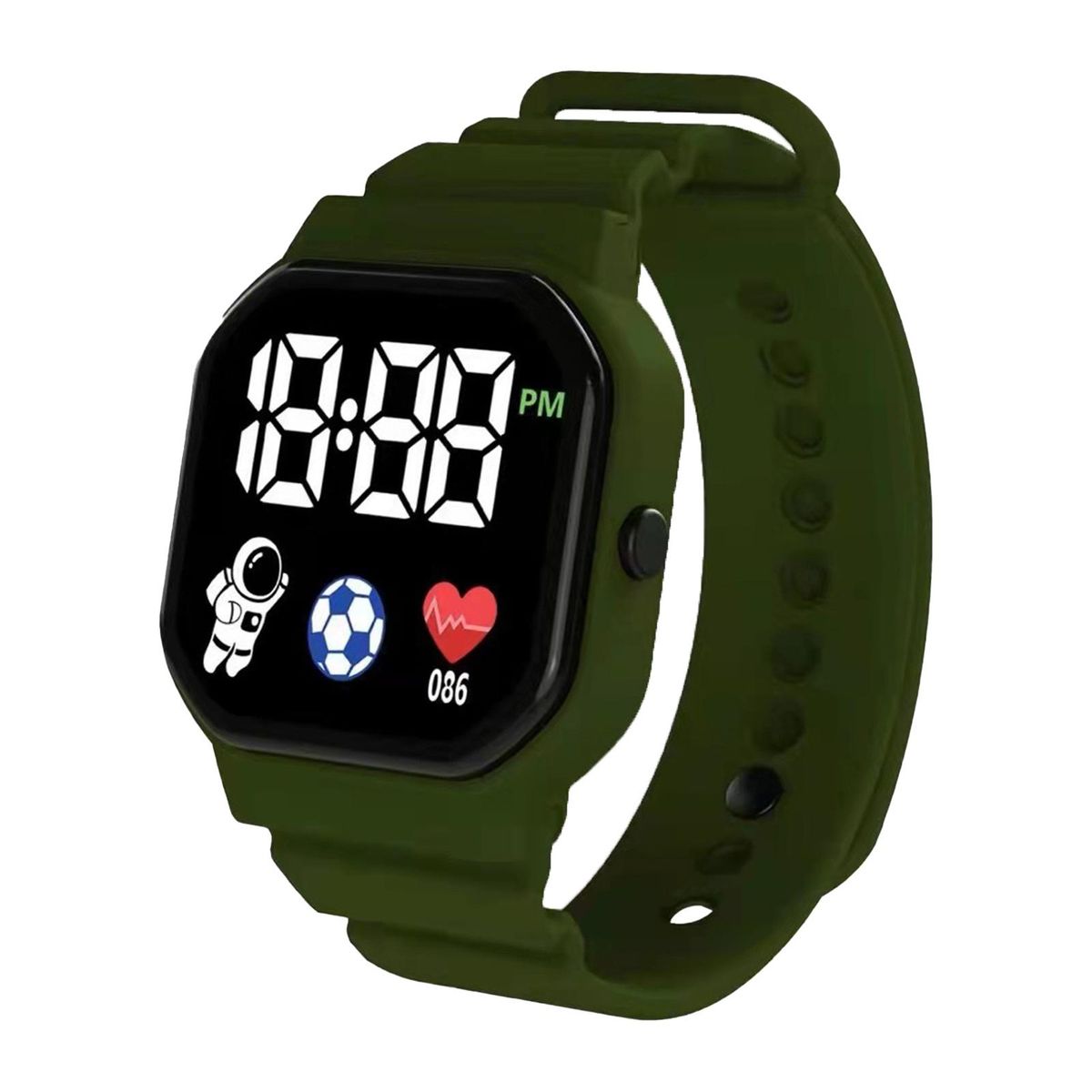 C3-12 Electronic Watch Luminous Life Waterproof-Army Green