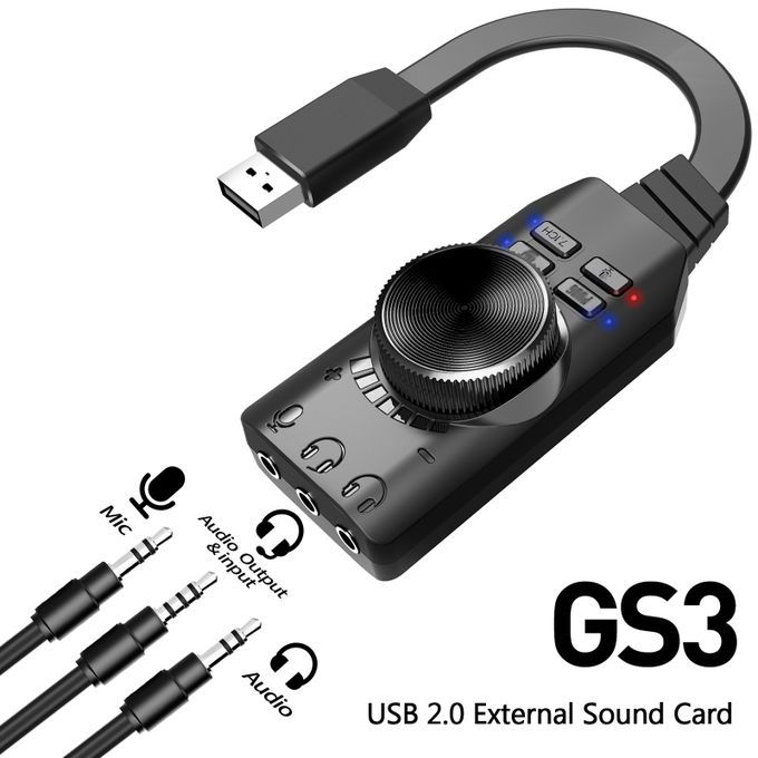 GS3 USB 2.0 External Sound Card Virtual 7.1 Channel