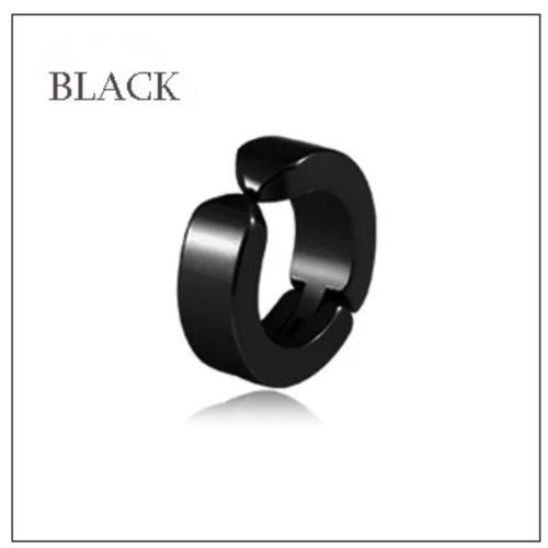 Men Earring 1 Pcs Black Clip Non-Piercing Magnetic Earrings