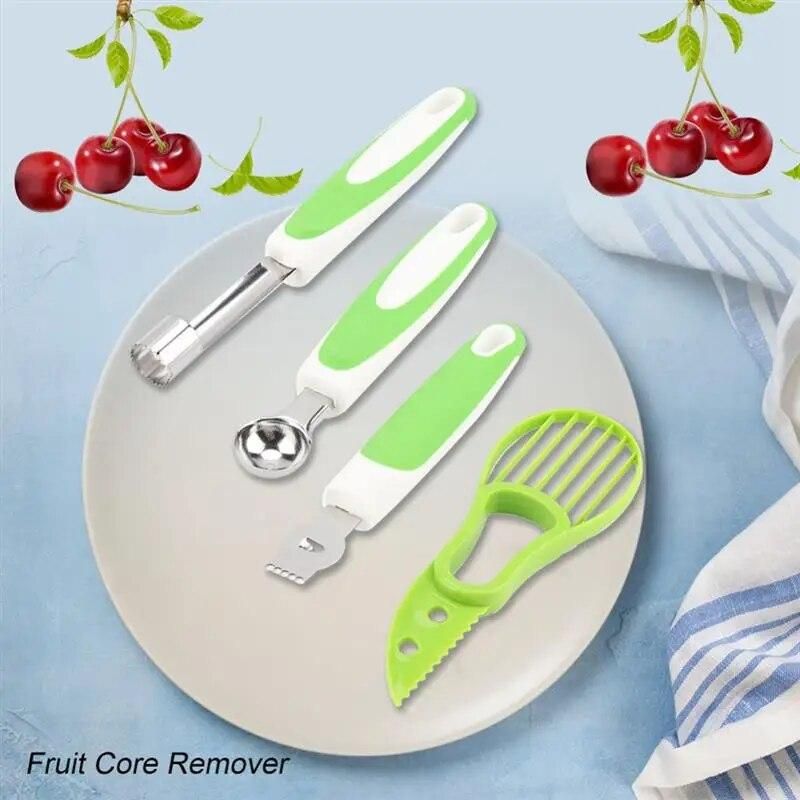 4Pcs Avocado Slicer Stainless Steel Fruit Vegetable Carving Tools Melon Scoop Apple Cherry fruit slicer Kitchen Gadgets