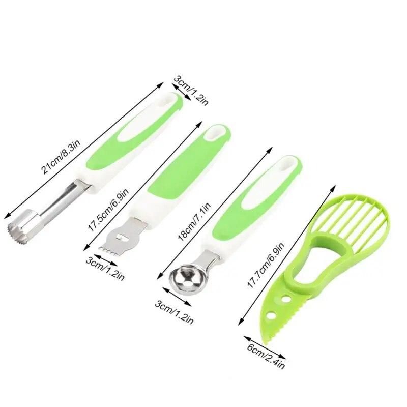 4Pcs Avocado Slicer Stainless Steel Fruit Vegetable Carving Tools Melon Scoop Apple Cherry fruit slicer Kitchen Gadgets