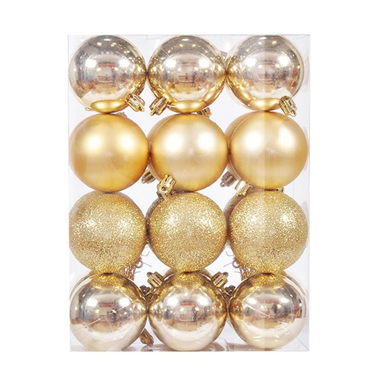 24Pcs Christmas Balls Bright Color Matte Finish-Golden