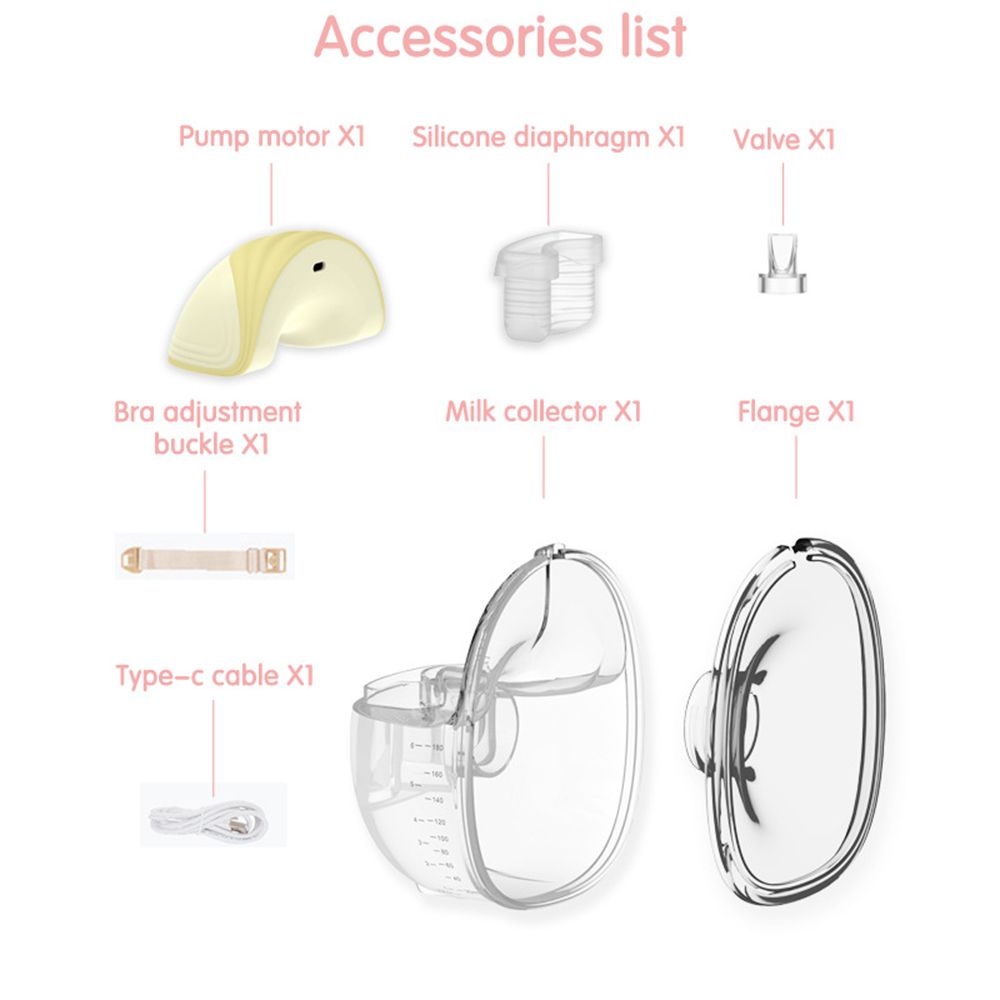 Invisible Wearable Electric Breast Pump,24mm Flange,180ml