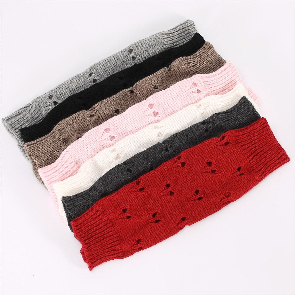 Women's Fingerless Gloves Emo Winter Gloves Mittens Goth Heated Gloves Arm Crochet Knitting Stylish Y2k Gothic Femenino Lolita Black