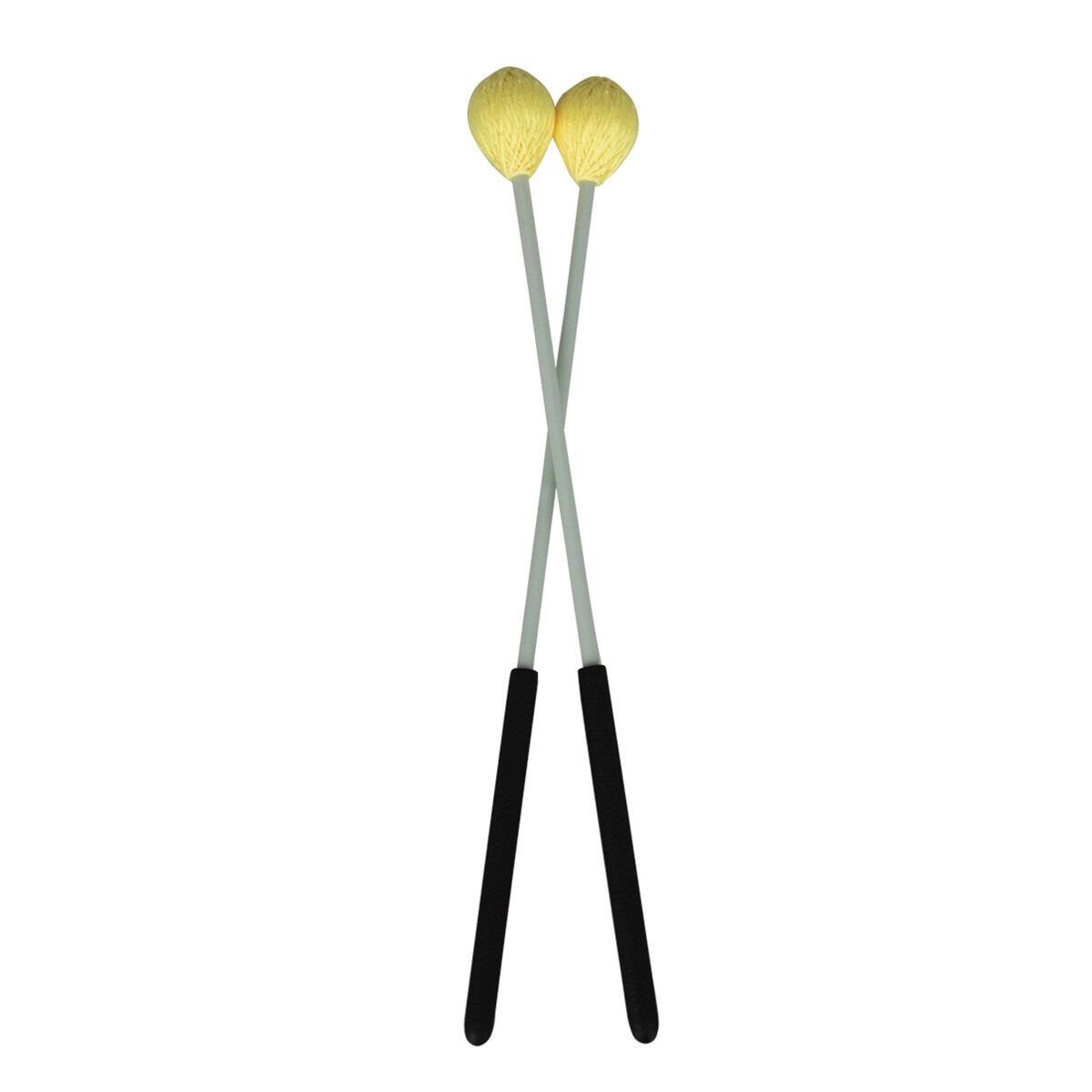 1 Pair Marimba Mallets Percussion Mallets With Nylon Yarn Head And Smooth Wood Handle For Beginners Yellow