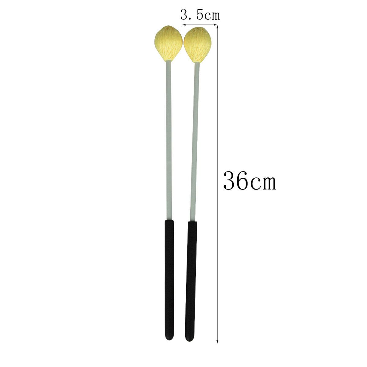 1 Pair Marimba Mallets Percussion Mallets With Nylon Yarn Head And Smooth Wood Handle For Beginners Yellow