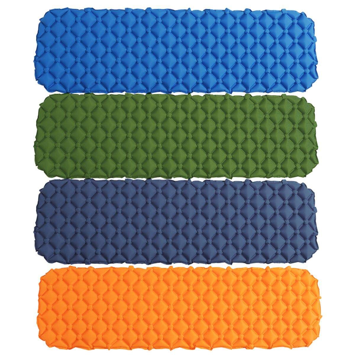 195×58×5 Lightweight Portable Inflatable Sleeping Pad Air Mattress Waterproof Camping Mat Comfortable Sleeping Beach Mat With Pillow Orange