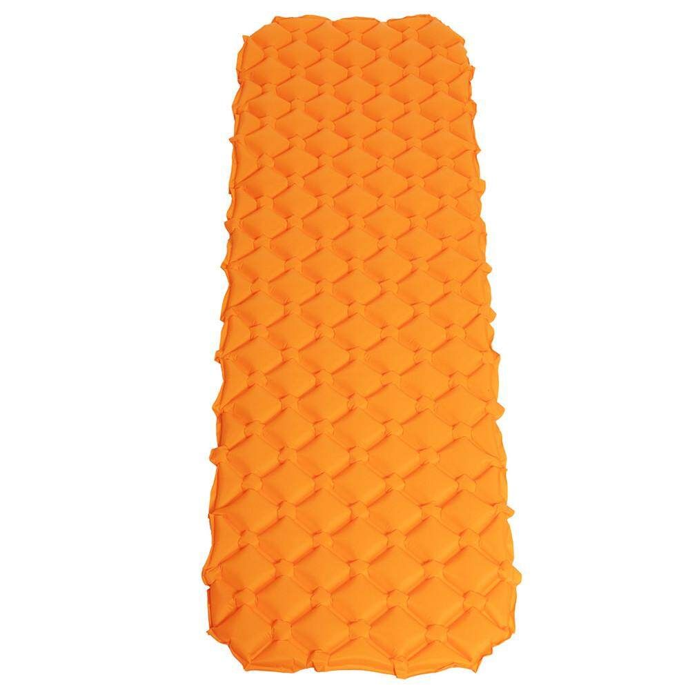 195×58×5 Lightweight Portable Inflatable Sleeping Pad Air Mattress Waterproof Camping Mat Comfortable Sleeping Beach Mat With Pillow Orange