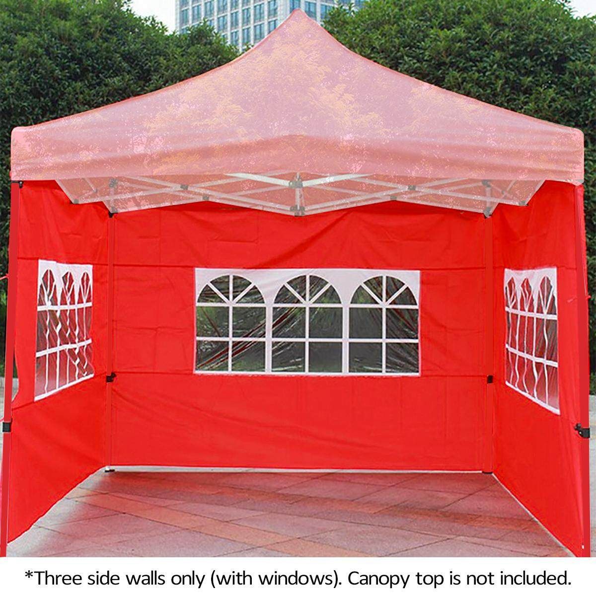 Gazebo Marquee Party Tent Side Wall Window Waterproof Garden Outdoor Canopy 3x3m Red
