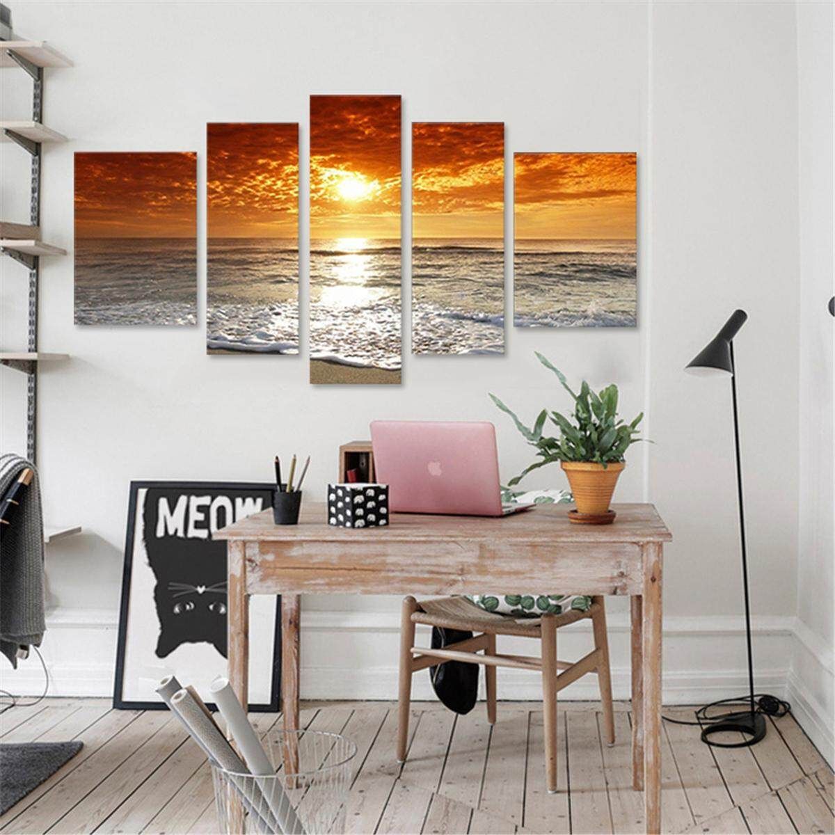 Sea Sunset Cloud Landscape Canvas Art Oil Print Picture Home Wall Decor Frameless