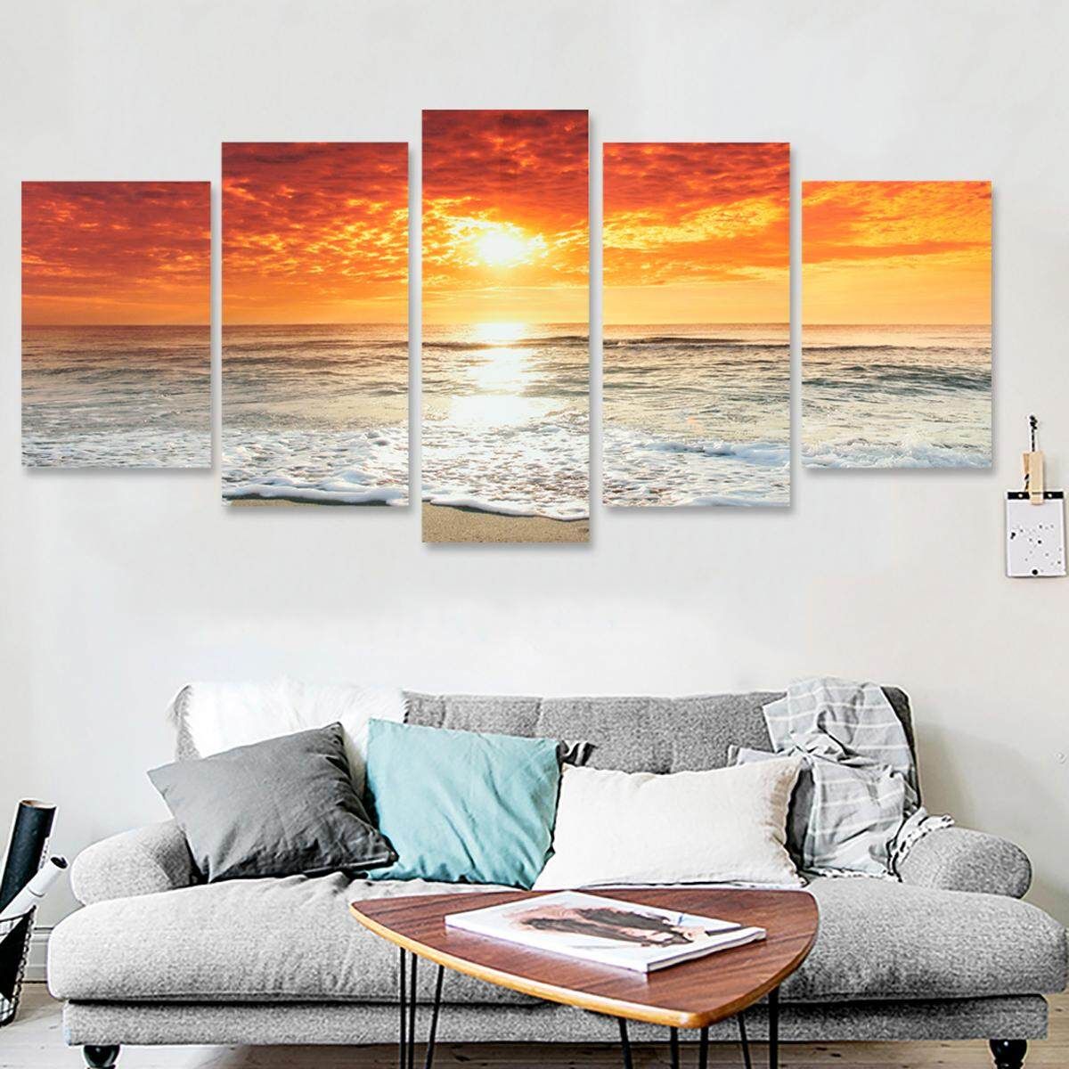 Sea Sunset Cloud Landscape Canvas Art Oil Print Picture Home Wall Decor Frameless