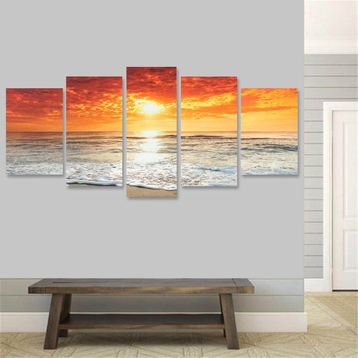 Sea Sunset Cloud Landscape Canvas Art Oil Print Picture Home Wall Decor Frameless