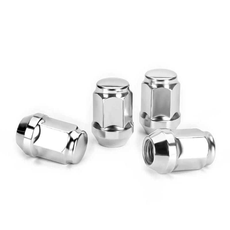 24PCS 12X15 Lug Nut Closed End Bulge Cone Lugnuts for 2007-2022 Cruiser2001-2007 Sequoia Silver