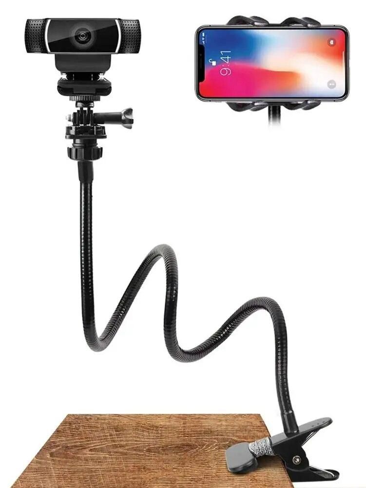 Holder For Phone Webcam Stand Flexible Adjustable Desk Mount Gooseneck Clamp Clip Camera Holder Mobile Phone Accessories