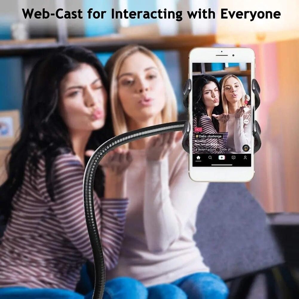 Holder For Phone Webcam Stand Flexible Adjustable Desk Mount Gooseneck Clamp Clip Camera Holder Mobile Phone Accessories