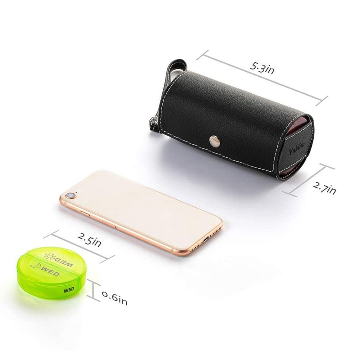 Portable 7 Days Pill Boxes Leather Case Set 7 Pill Boxes