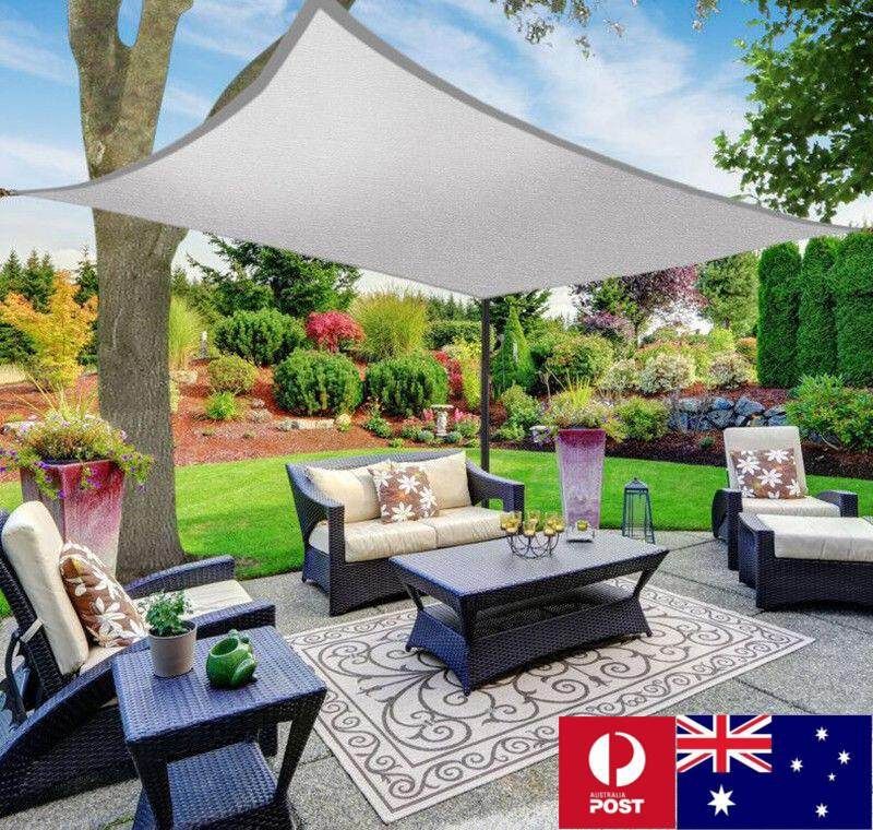 Canopy Awning Square 4*4m Awning Canvas Multi Size Heavy Duty Shade Sail In Grey Square 4 * 4m