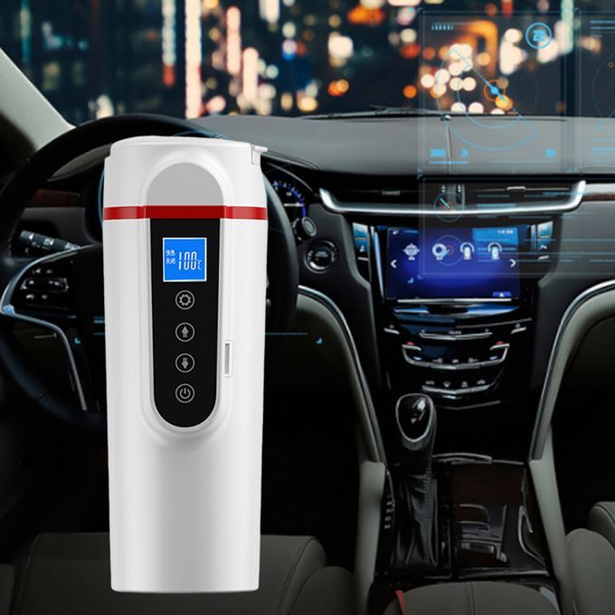 Travel Coffee Mug Temp Control Kettle Boil Water Fit Big Screen White