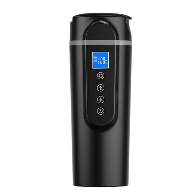 Travel Coffee Mug LCD Display Automatic Power-Off Fit Big Screen Black
