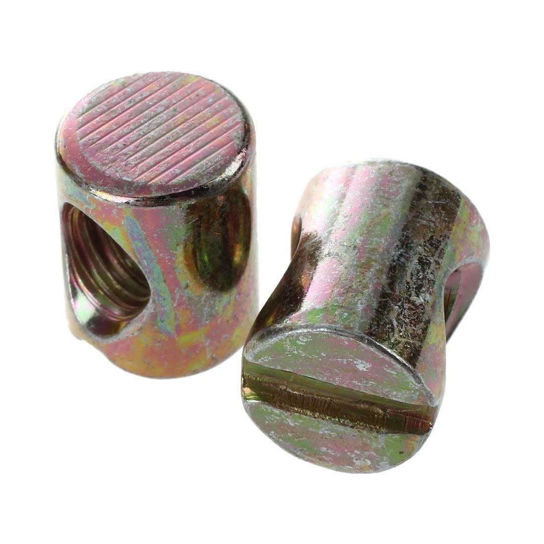 10pcs M6 Barrel Dowel Slotted Furniture Nut for Beds Crib Chairs