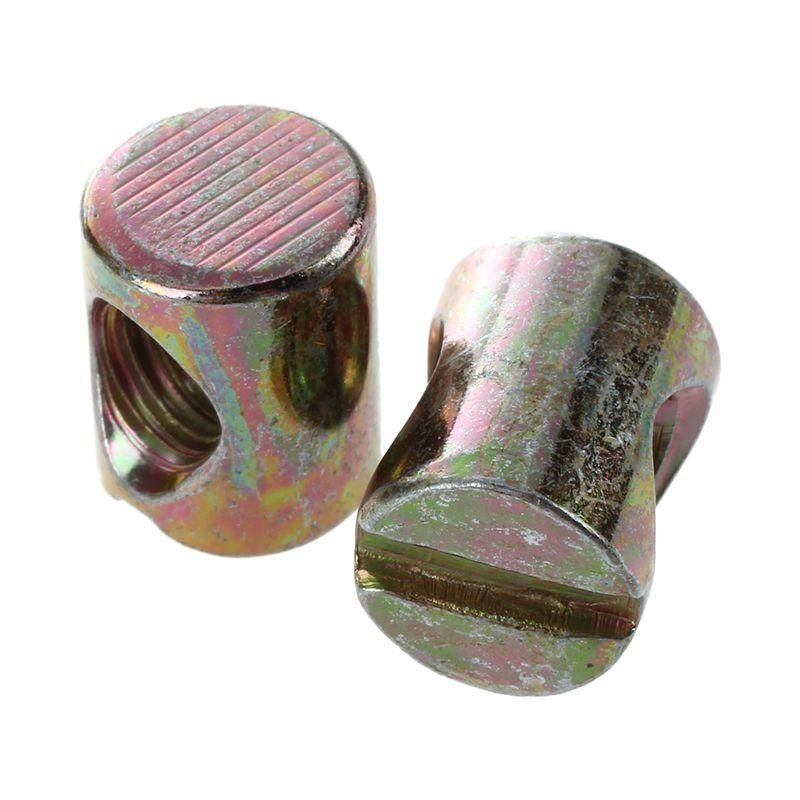 10pcs M6 Barrel Dowel Slotted Furniture Nut for Beds Crib Chairs