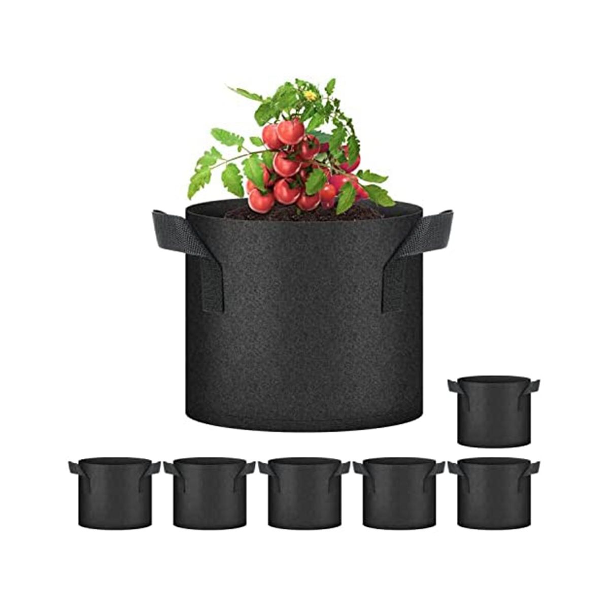 7-Pack 7 Gallon Grow Bags Aeration Nonwoven Fabric Plant Pots with Handles Heavy Duty Gardening Planter for Potato