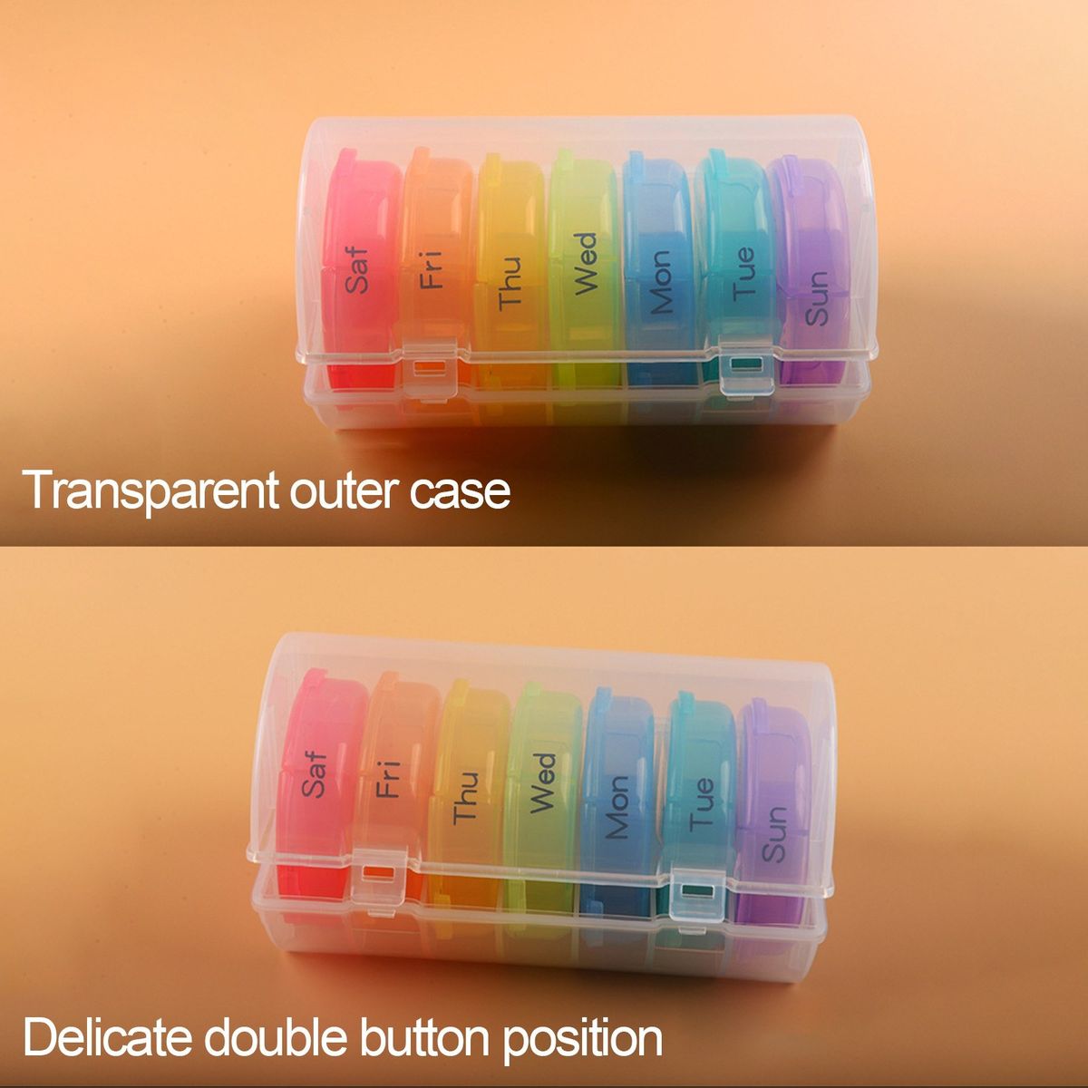 Weekly Pill Organizer Pill Box Large Compartments