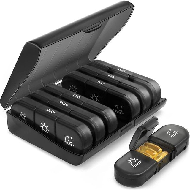 Pill Box 7 Days Organizer 21 Grids 3 Times One Day  Portable