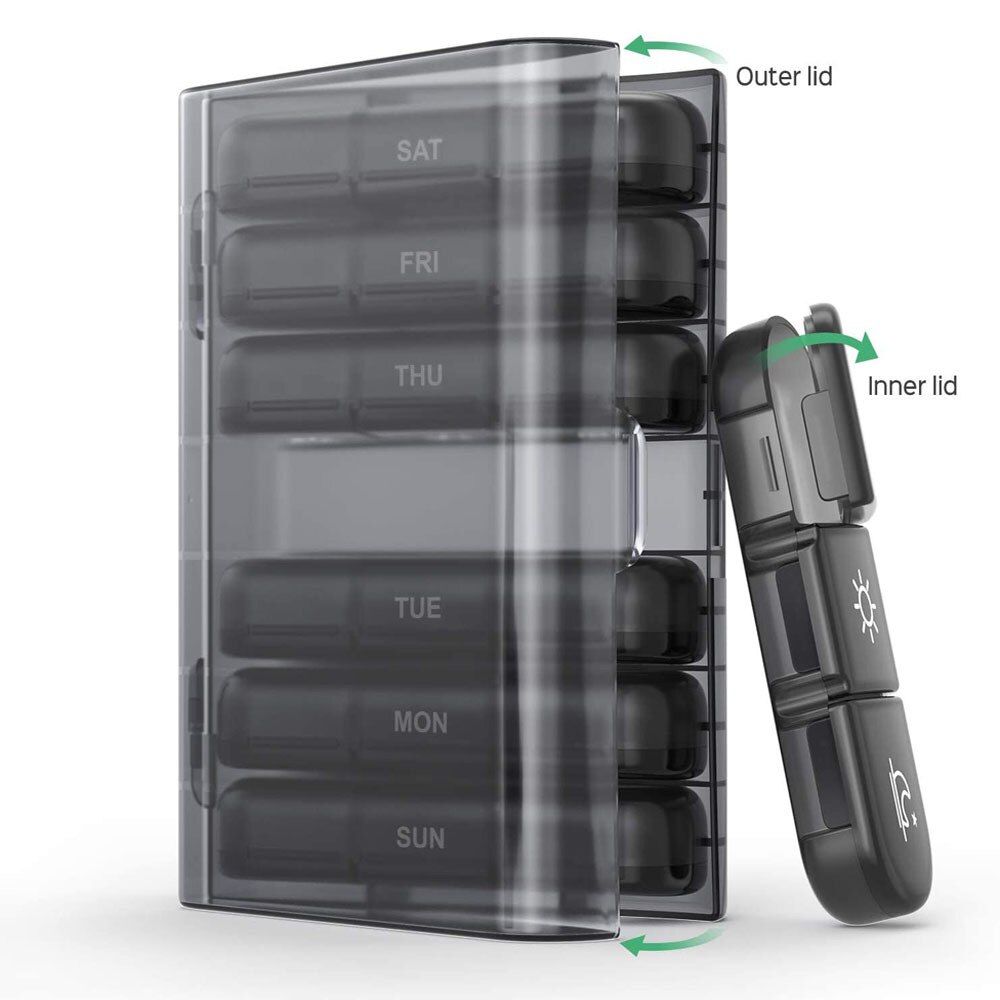 Pill Box 7 Days Organizer 21 Grids 3 Times One Day  Portable