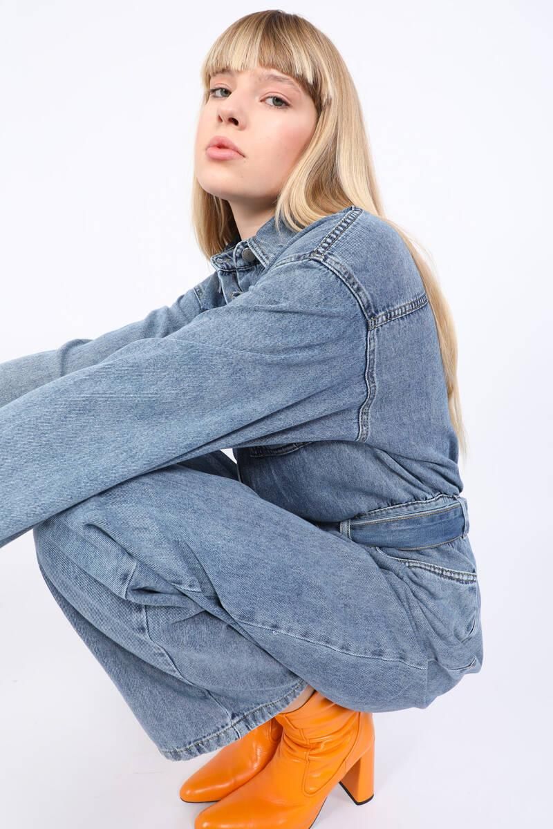 Women's Oversize Jean Jumpsuit Blue