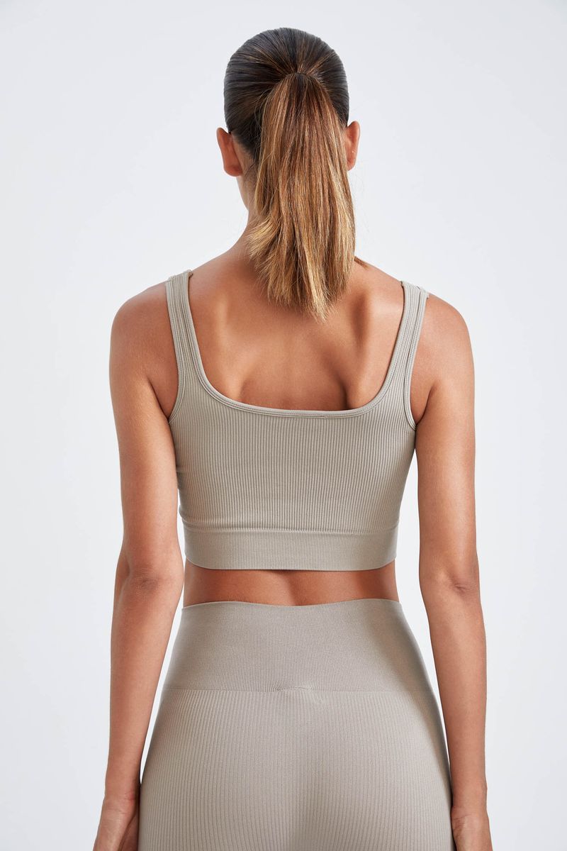 Woman Bralette Knitted Bra-Beige