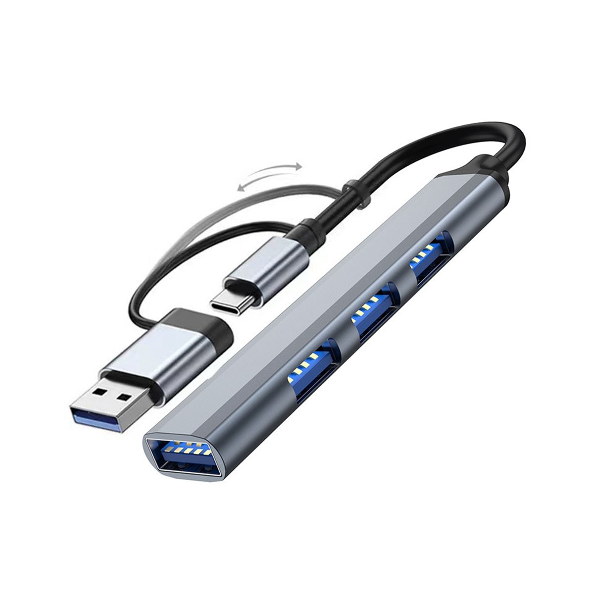 4 Ports 2 in 1 Type C USB30 to USB 20USB 30 HUB Docking Adapter 5Gbps High Speed Multi-Port USB Splitter Expander